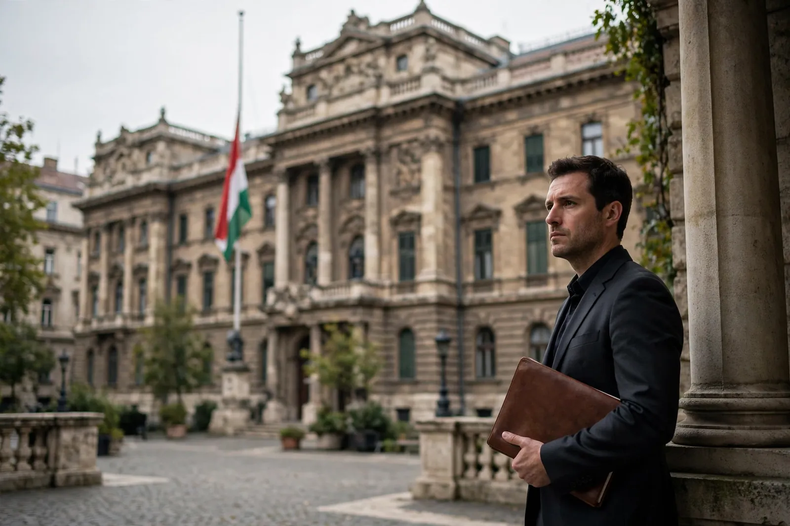 Magyar kormányzati épület Budapesten, hivatalos hangulatban